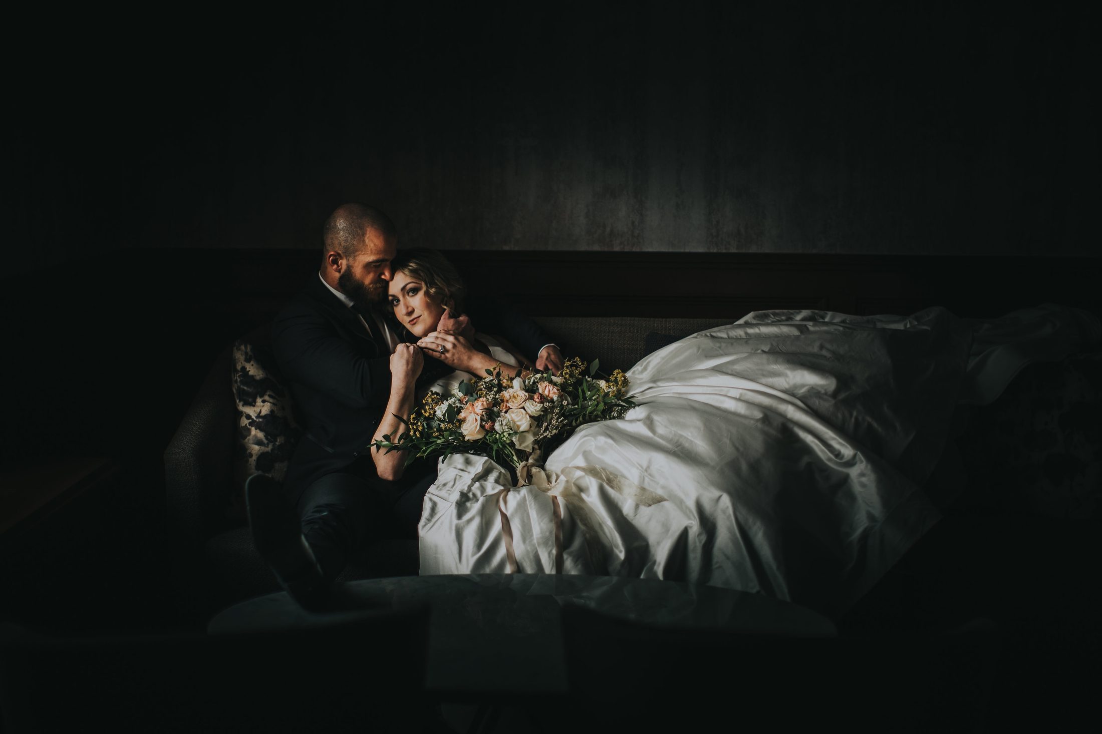 An intimate portrait of the couple.